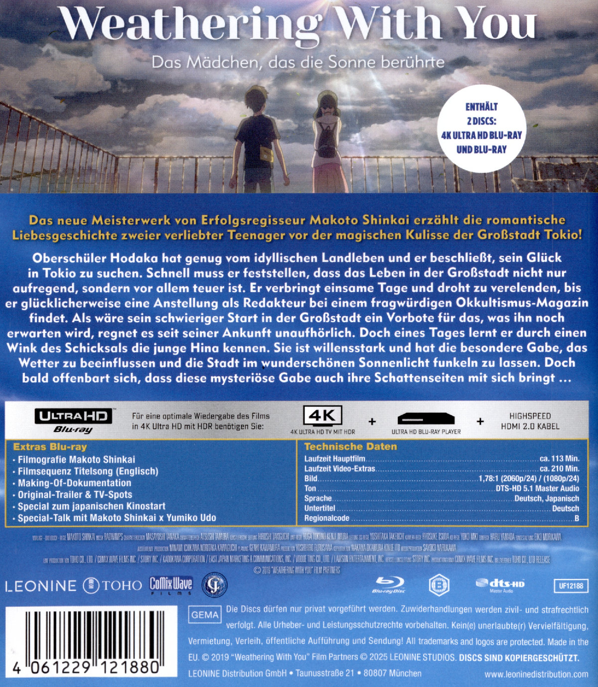 Weathering With You - Das Mädchen, das die Sonne berührte  (4K Ultra HD) (+ Blu-ray) 