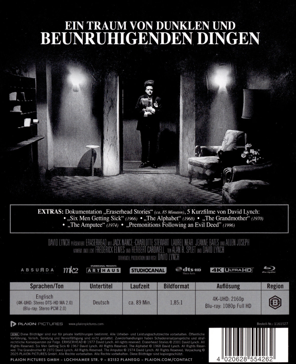 Eraserhead  (4K Ultra HD) (+ Blu-ray)