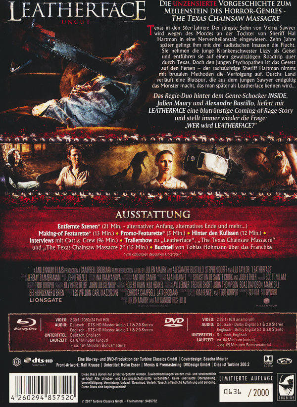 Leatherface - Uncut Mediabook Edition (DVD+blu-ray) (C)