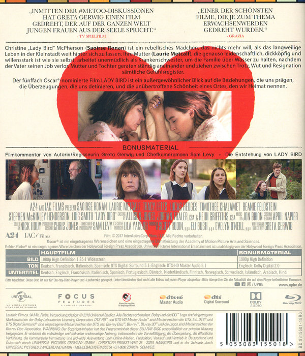 Lady Bird (blu-ray)