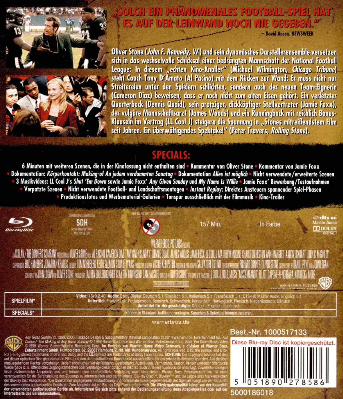 An jedem verdammten Sonntag - 15th Anniversary Edition  (Blu-ray Disc)