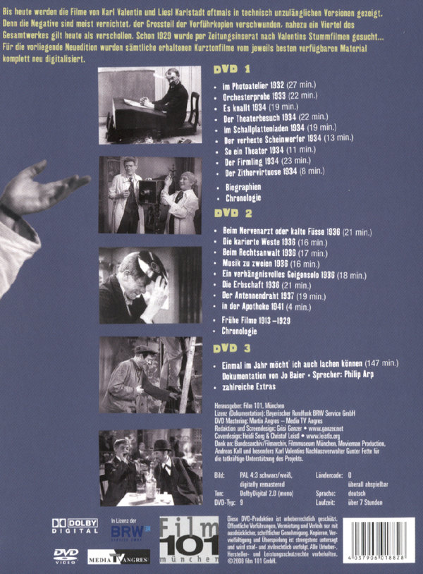 Karl Valentin & Liesl Karlstadt - Die Kurzfilme - NeuEdition  [3 DVDs]  (DVD)