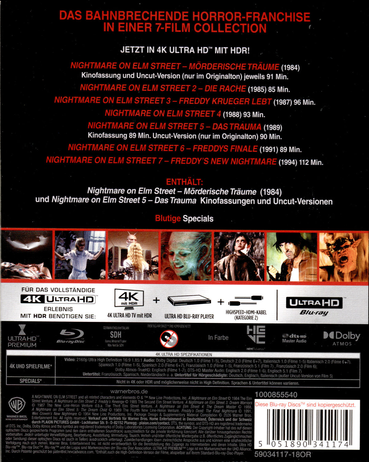 Nightmare on Elm Street - Uncut Collection  (4K Ultra HD)