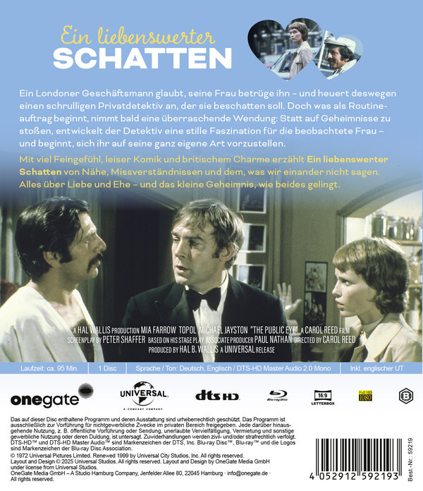 Ein liebenswerter Schatten (Follow Me! / The Public Eye)  (Blu-ray Disc) Ein liebenswerter Schatten (Follow Me! / The Public Eye)  (Blu-ray Disc)