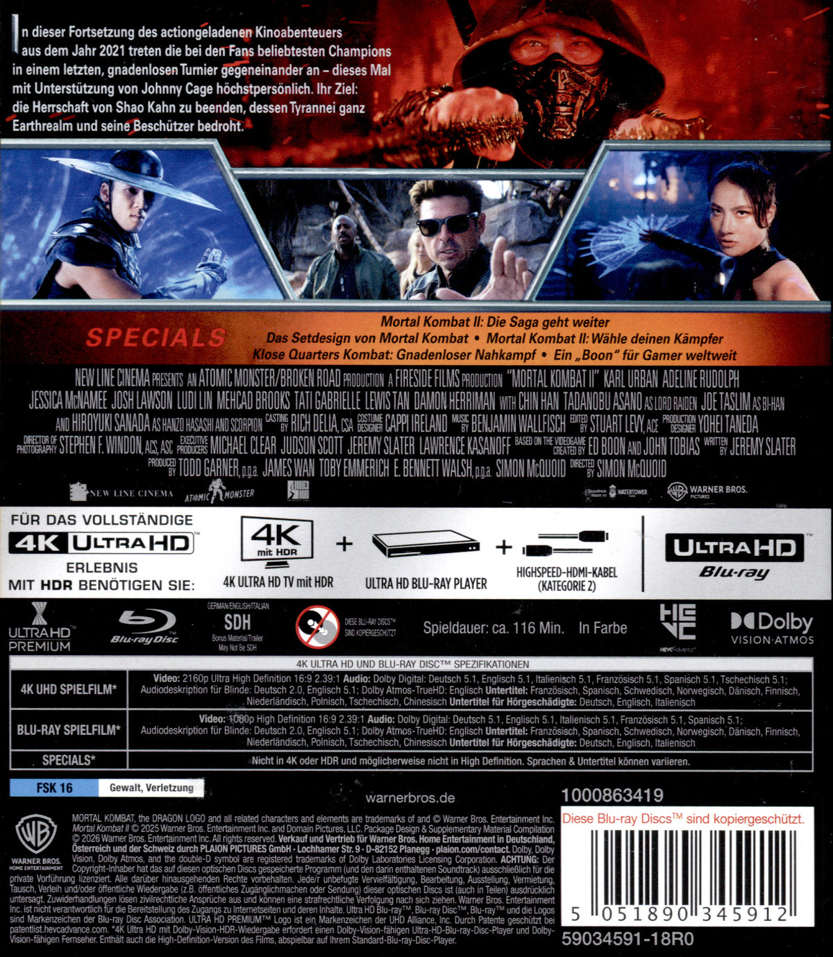 Mortal Kombat II  (4K Ultra HD+Blu-ray)