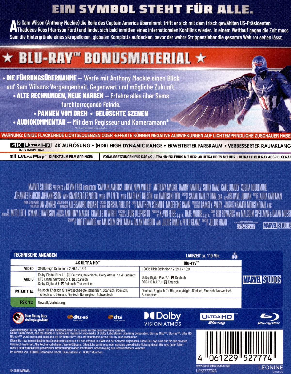 Captain America - Brave New World - Limited Steelbook  (4K Ultra HD) (+ Blu-ray)