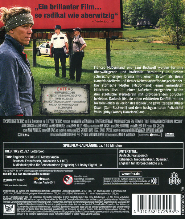 Three Billboards Outside Ebbing, Missouri (blu-ray)