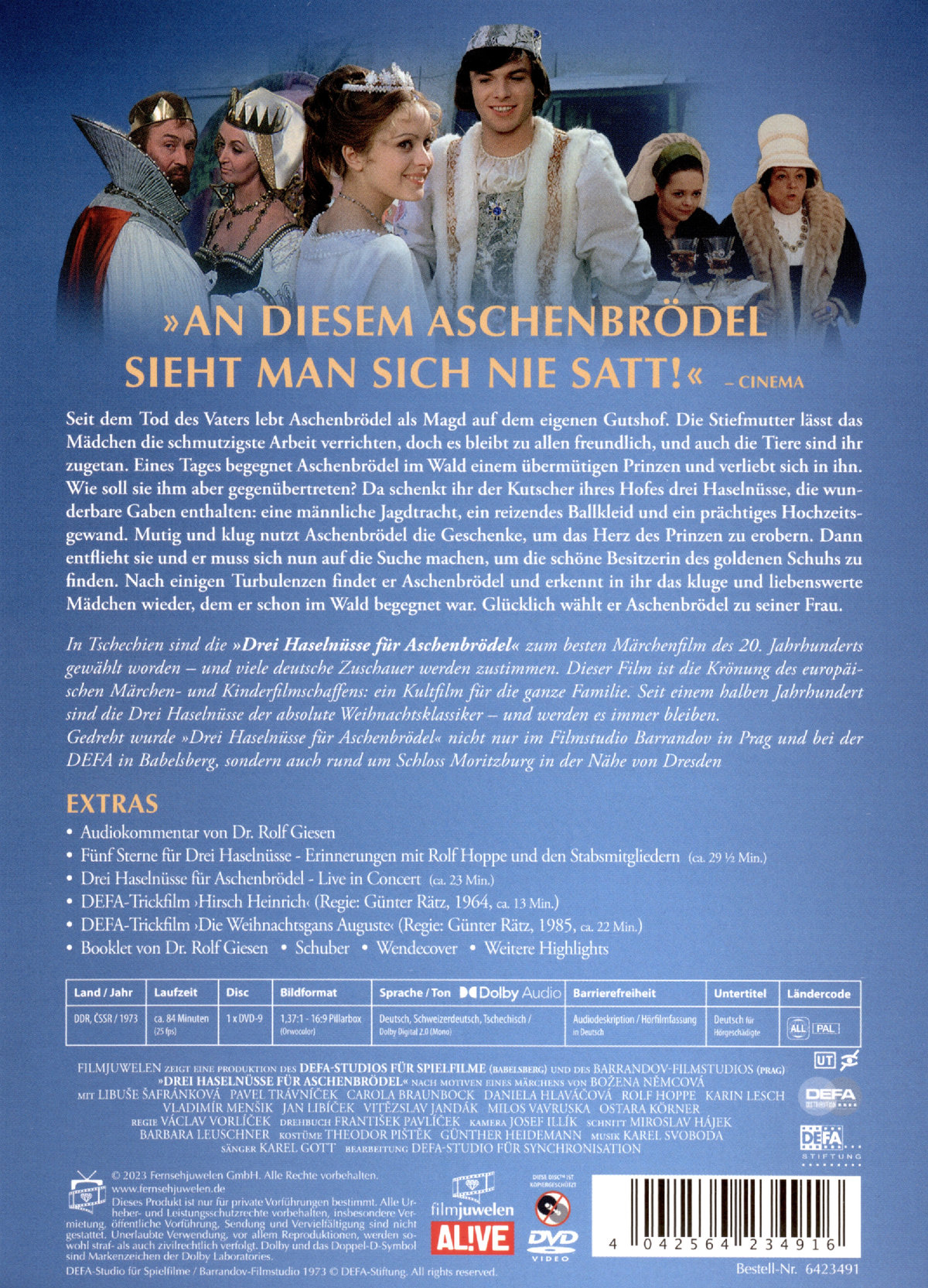 Drei Haselnüsse für Aschenbrödel (Filmjuwelen / DEFA-Märchen)  (DVD)
