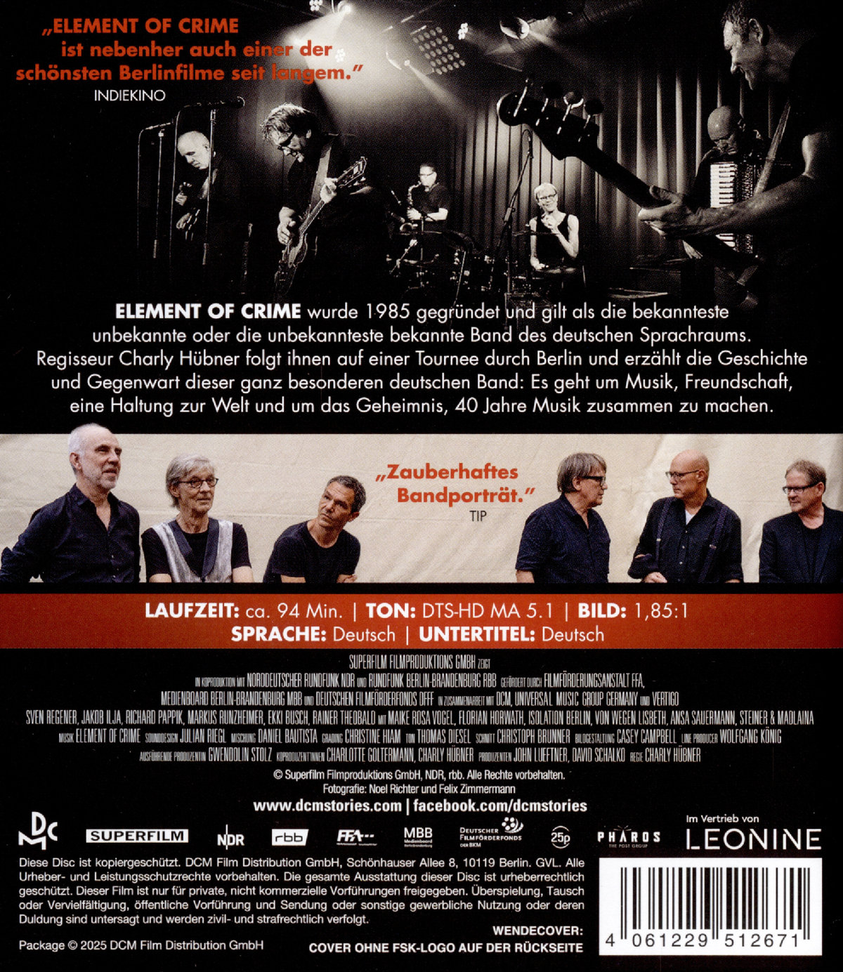 Element of Crime - Wenn es dunkel und kalt wird in Berlin  (Blu-ray Disc)