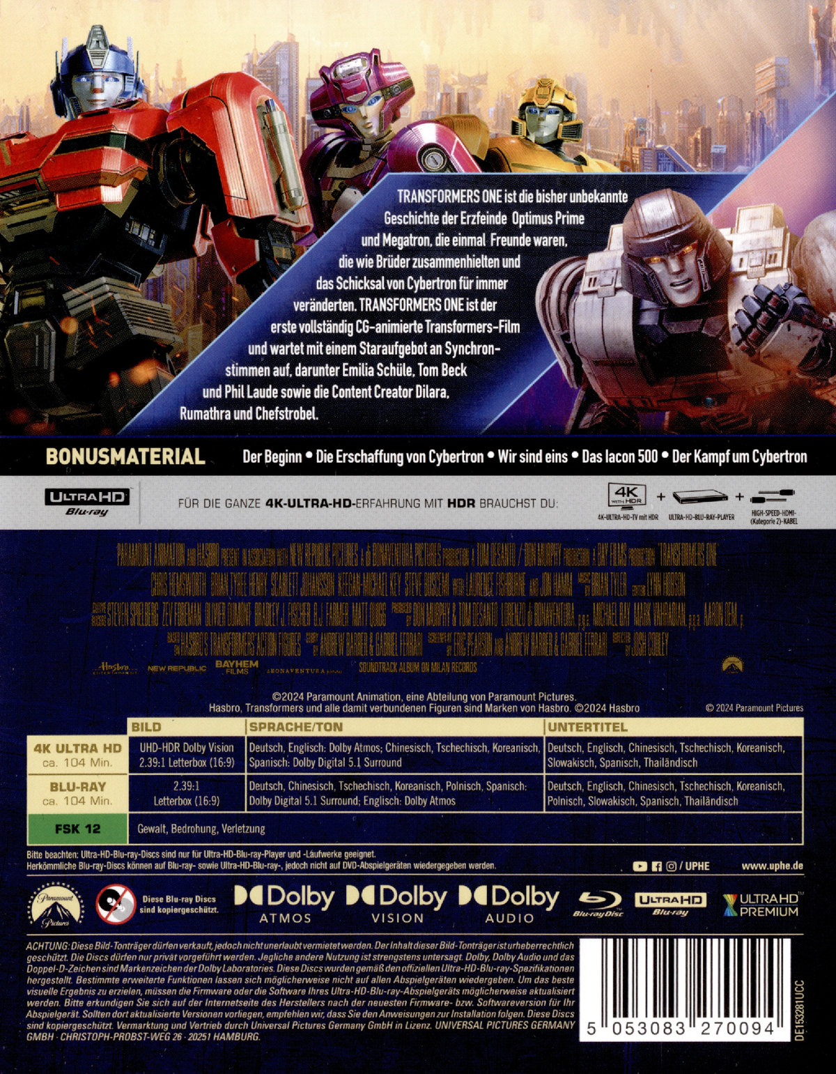 Transformers One - Limited Steelbook Edition  (4K Ultra HD+blu-ray)