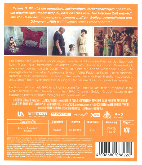 Fellini's Satyricon (blu-ray)