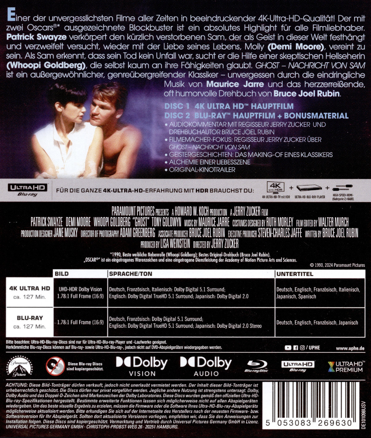 Ghost - Nachricht von Sam (Remastered) (4K Ultra HD) + (Blu-ray)