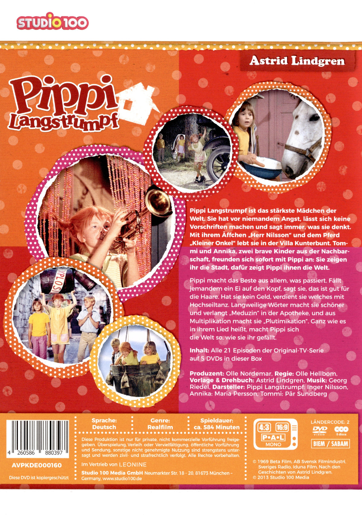 Pippi Langstrumpf  - TV-Serien-Box  [5 DVDs]  (DVD)