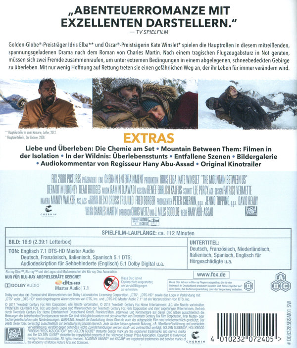 Zwischen zwei Leben - The Mountain Between Us (blu-ray)
