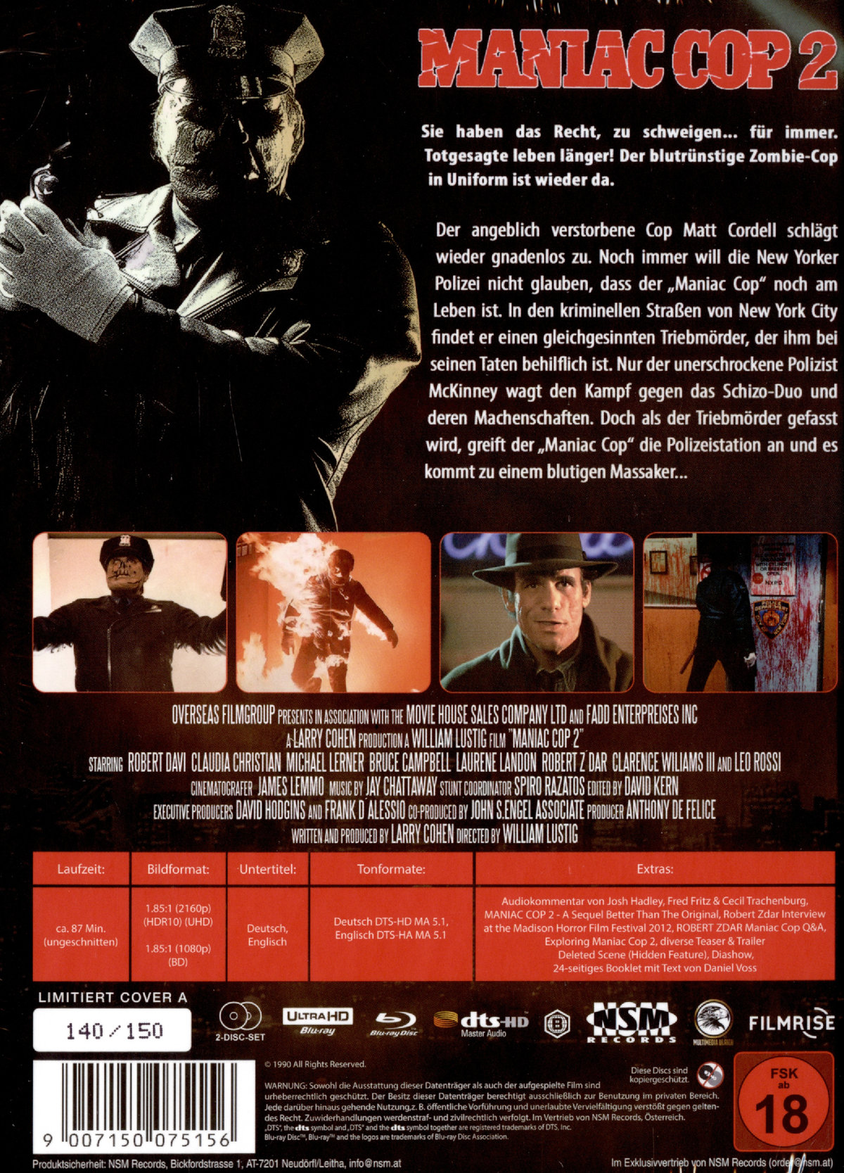 Maniac Cop 2 - Uncut Mediabook Edition (4K Ultra HD+blu-ray) (A)