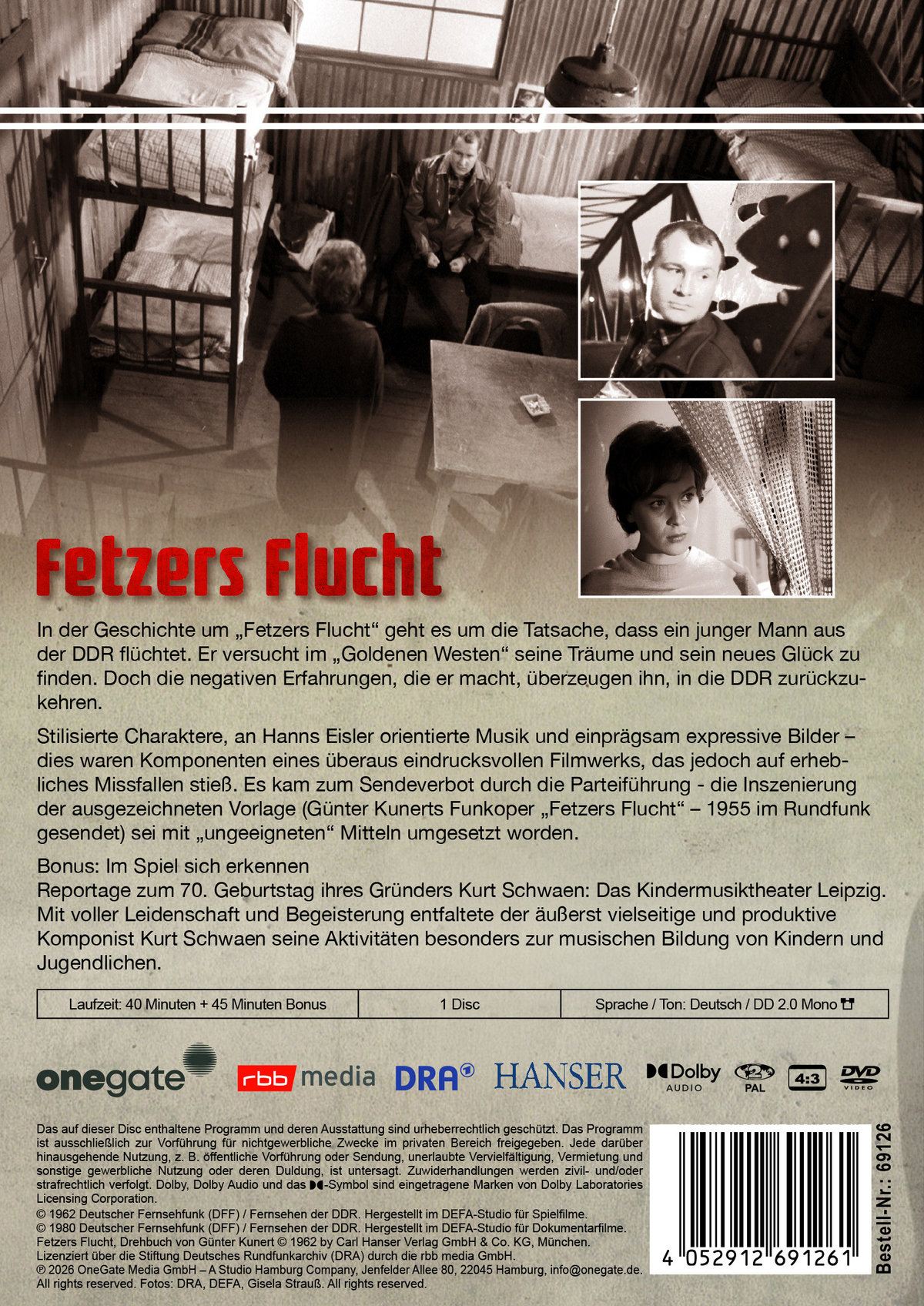 Fetzers Flucht (DDR TV-Archiv)  (DVD)