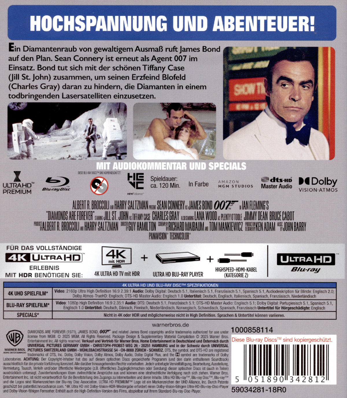 James Bond - Diamantenfieber  (4K Ultra HD) + (Blu-ray)