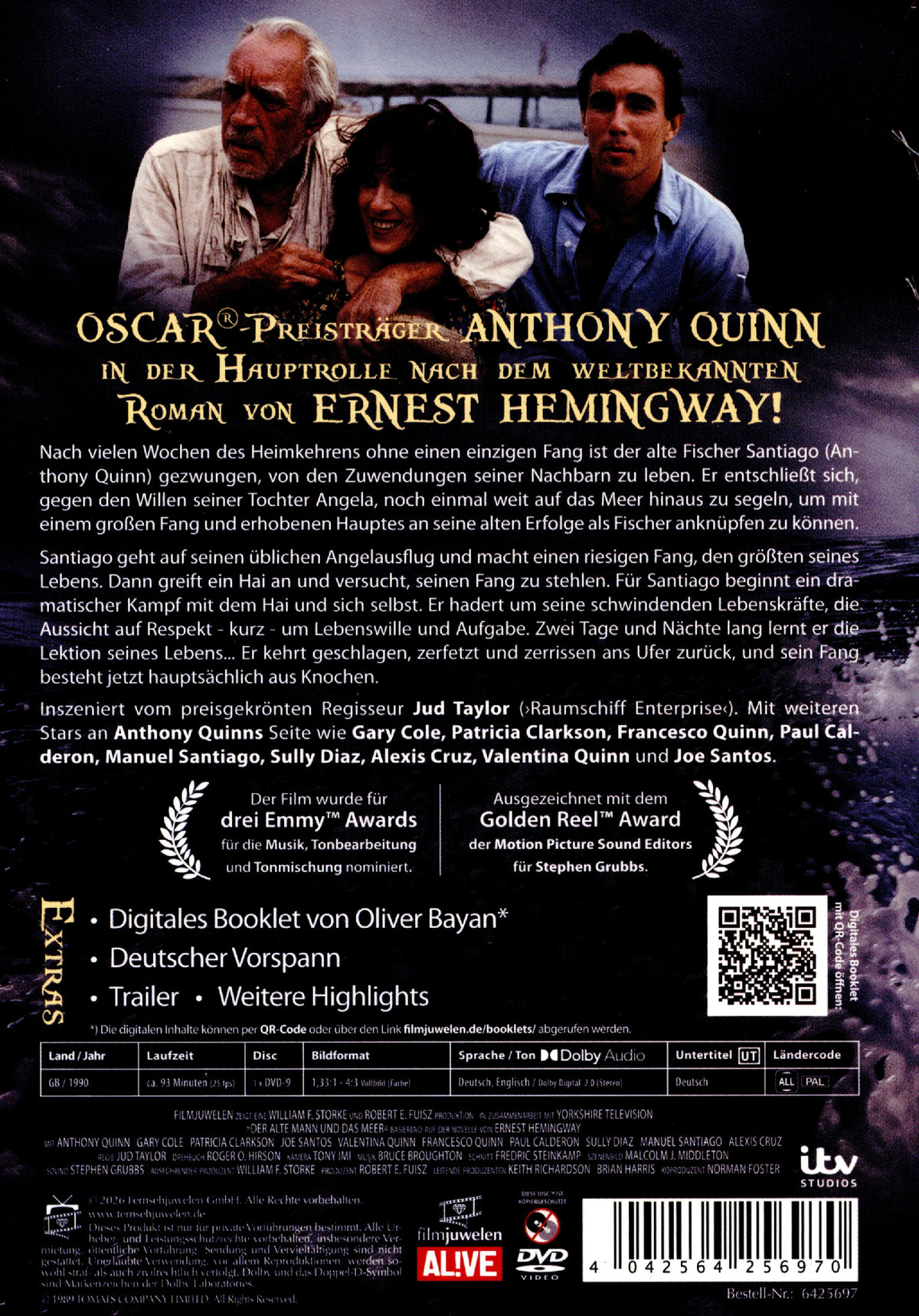 Der alte Mann und das Meer - mit Anthony Quinn (The Old Man and the Sea) - nach dem Roman von Ernest Hemingway  (DVD)