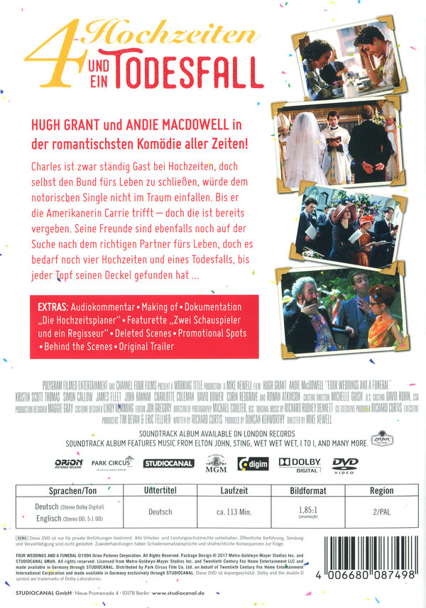 Vier Hochzeiten und ein Todesfall  (DVD)