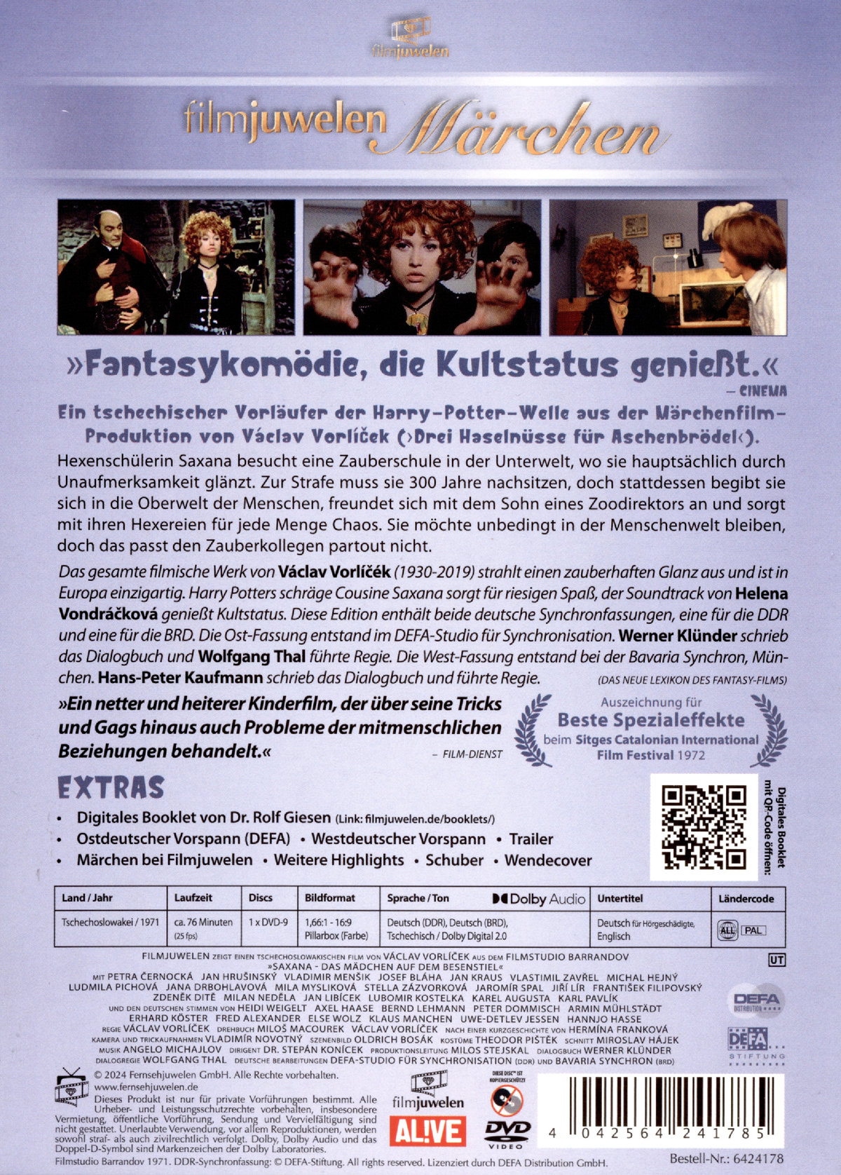 Saxana - Das Mädchen auf dem Besenstiel (Filmjuwelen / DEFA-Märchen) (DVD) Saxana - Das Mädchen auf dem Besenstiel (Filmjuwelen / DEFA-Märchen) (DVD)