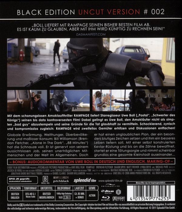 Rampage - Black Uncut Edition (blu-ray)