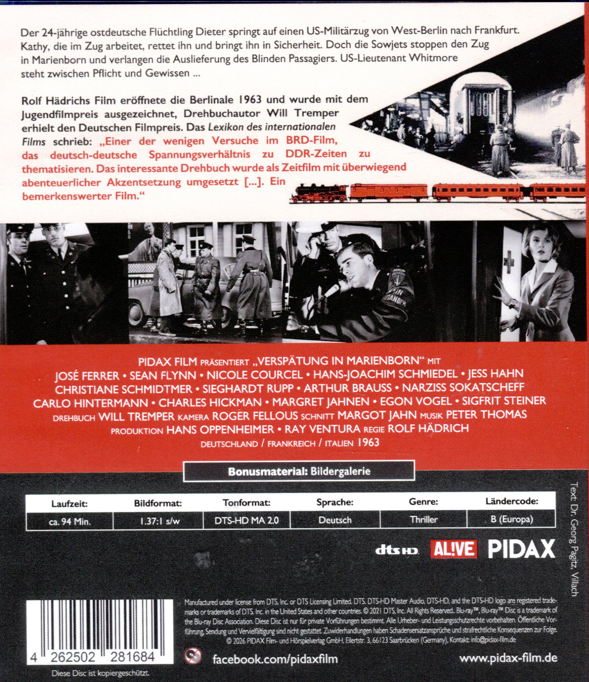 Verspätung in Marienborn / Preisgekrönter Thriller mit Oscar-Preisträger José Ferrer und Sean Flynn (Pidax Film-Klassiker)  (Blu-ray Disc)