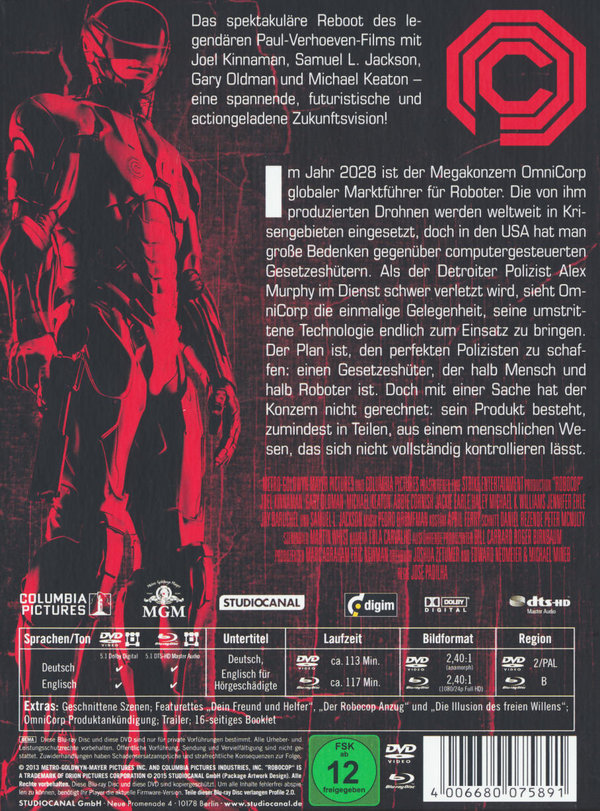 Robocop (2014) - Limited Mediabook Edition (DVD+blu-ray)