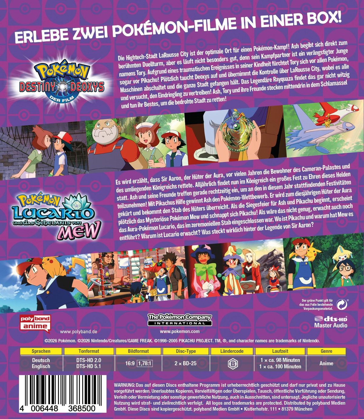 Pokémon 7 / Pokémon 8 - Doppelpack  (Blu-ray Disc)