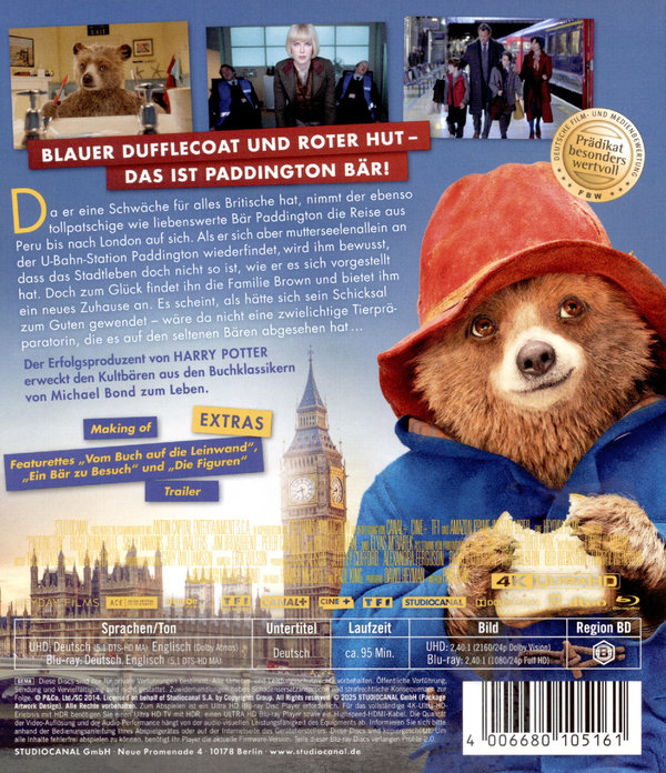 Paddington  (4K Ultra HD + Blu-ray)