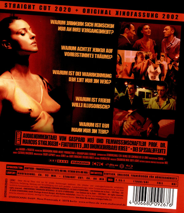 Irreversible - Kinofassung & Straight Cut - Uncut Edition (blu-ray)