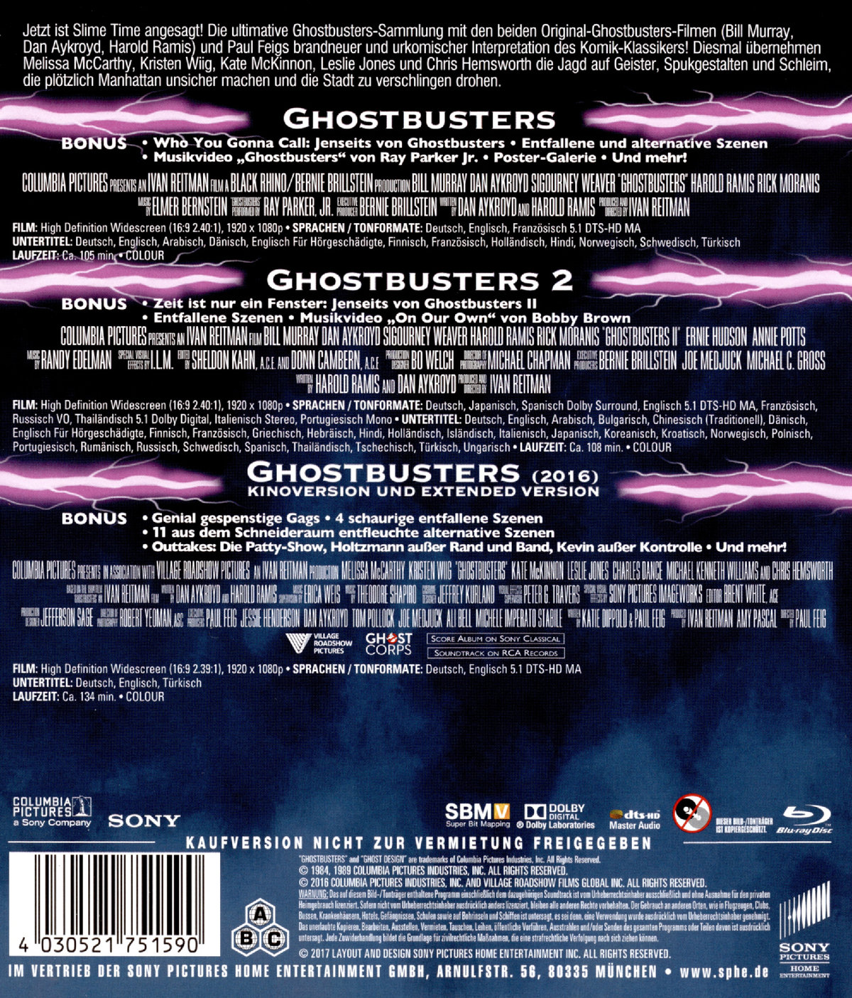Ghostbusters Collection - Alle 3 Filme! (blu-ray)