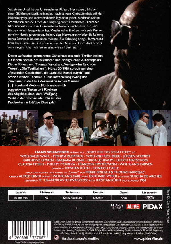 Gesichter des Schattens / Fesselnder Thriller von den Hitchcock-Autoren Pierre Boileau & Thomas Narcejac (Pidax Film-Klassiker)  (DVD)