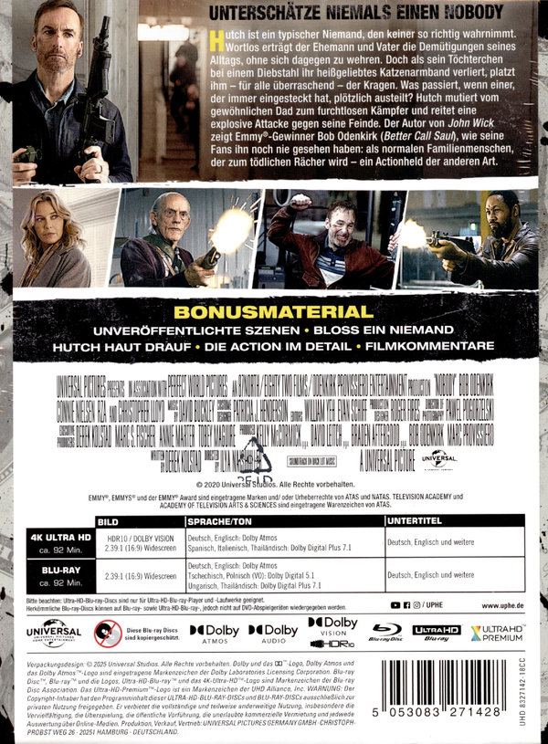 NOBODY - Limited Steelbook Edition  (4K Ultra HD+blu-ray)