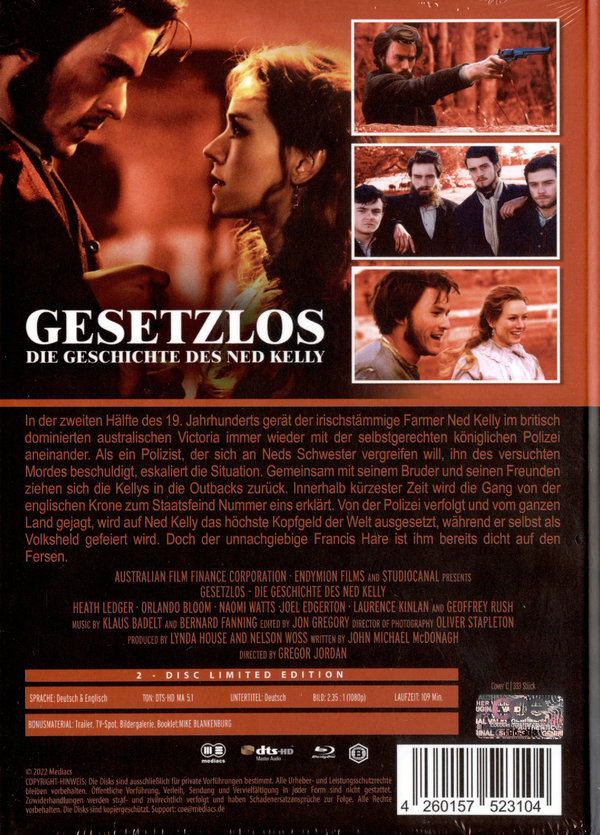 Gesetzlos - Die Geschichte des Ned Kelly - Uncut Mediabook Edition (DVD+blu-ray) (C)