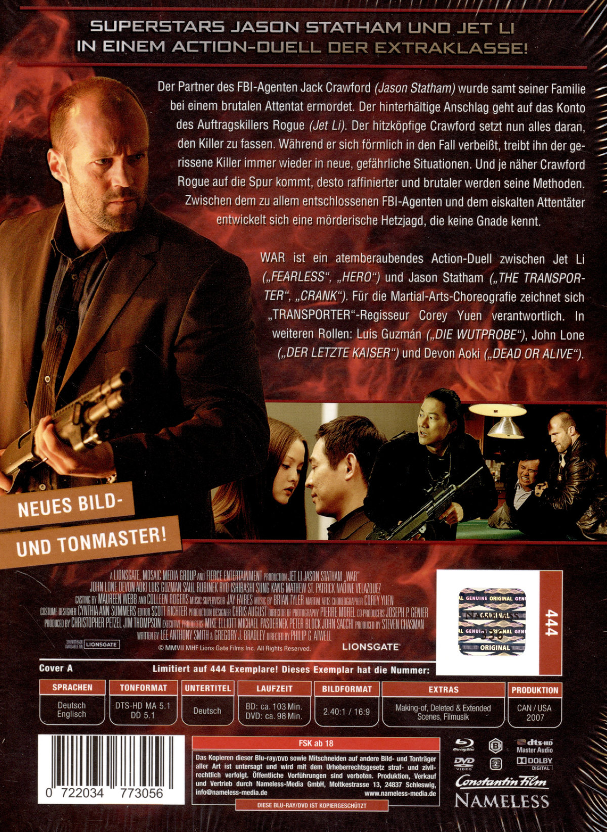 War - Uncut Mediabook Edition  (DVD+blu-ray) (A)