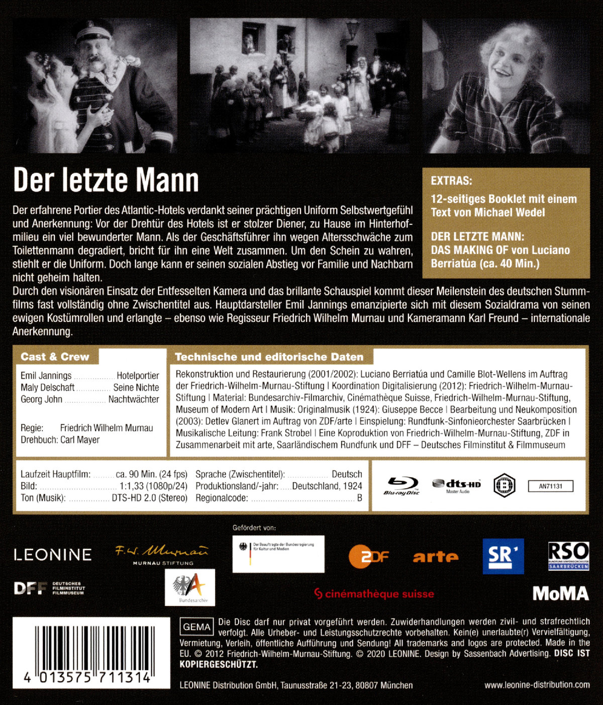 Letzte Mann, Der (blu-ray)