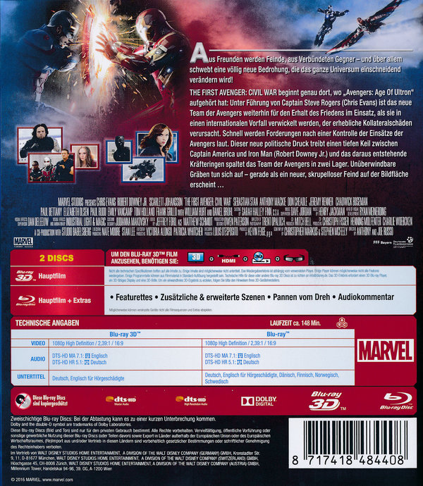 The First Avenger: Civil War  (+ Blu-ray)  (Blu-ray 3D)