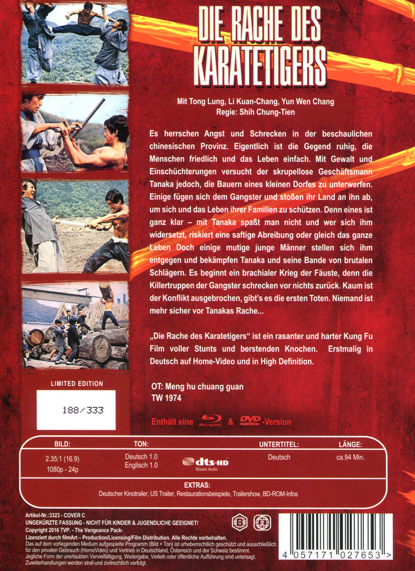Rache des Karatetigers, Die - Uncut Mediabook Edition (DVD+blu-ray) (C)