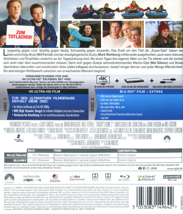 Daddys Home 2 - Mehr Väter, mehr Probleme! (4K Ultra HD)