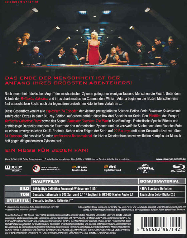 Battlestar Galactica - Season 1-4/Die komplette Serie  [22 BRs]  (Blu-ray Disc)