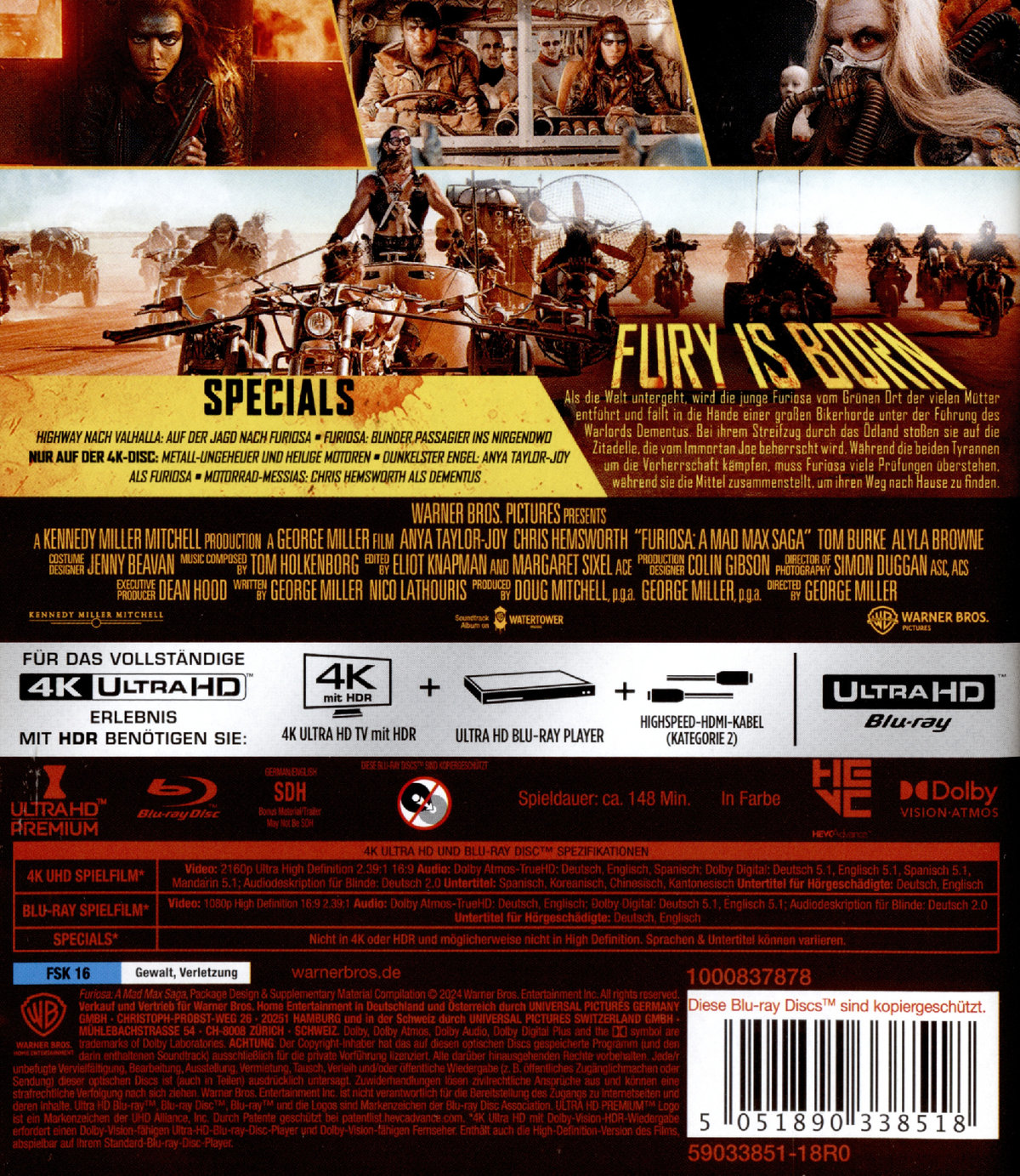 Furiosa: A Mad Max Saga  (4K Ultra HD) (+ Blu-ray)