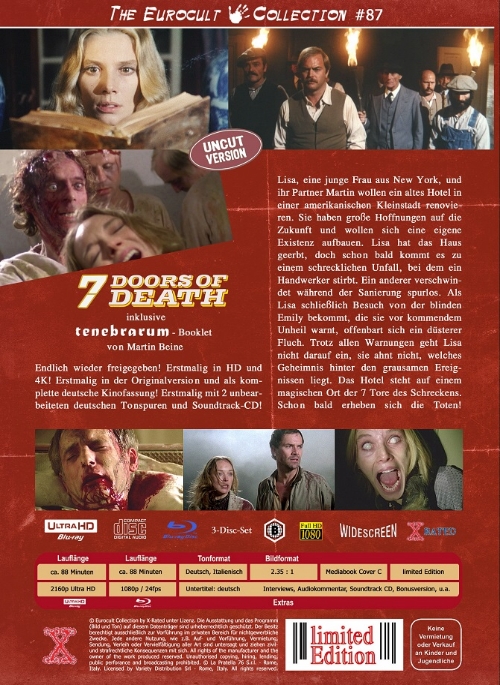 7 Doors of Death - Geisterstadt der Zombies - Über dem Jenseits - Uncut Mediabook Edition  (4K Ultra HD+blu-ray) (C)