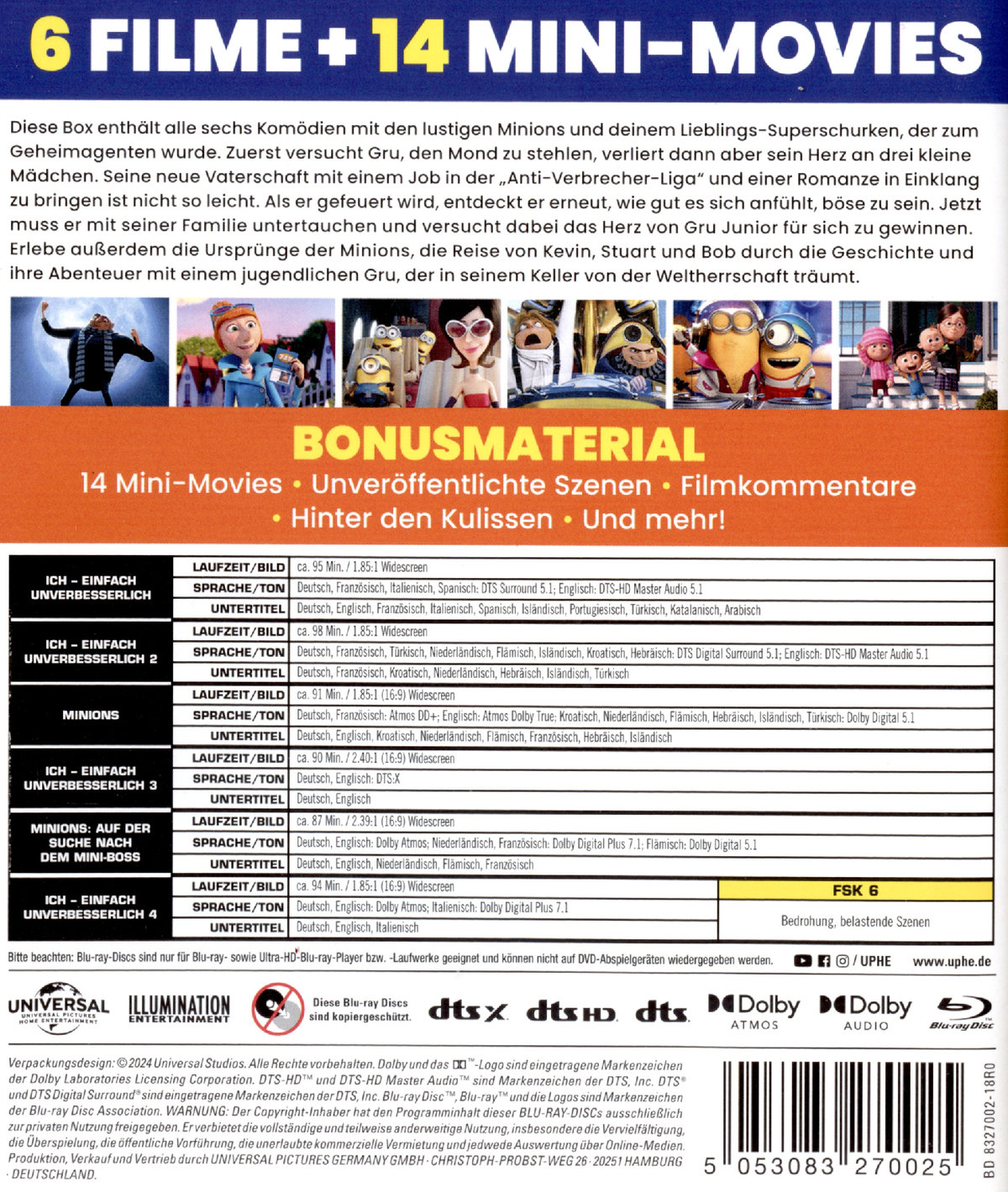 Ich einfach unverbesserlich & Minions - 6-Movie Collection  [6 BRs]  (Blu-ray Disc)