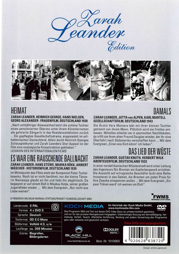 Zarah Leander Edition  [4 DVDs]  (DVD)