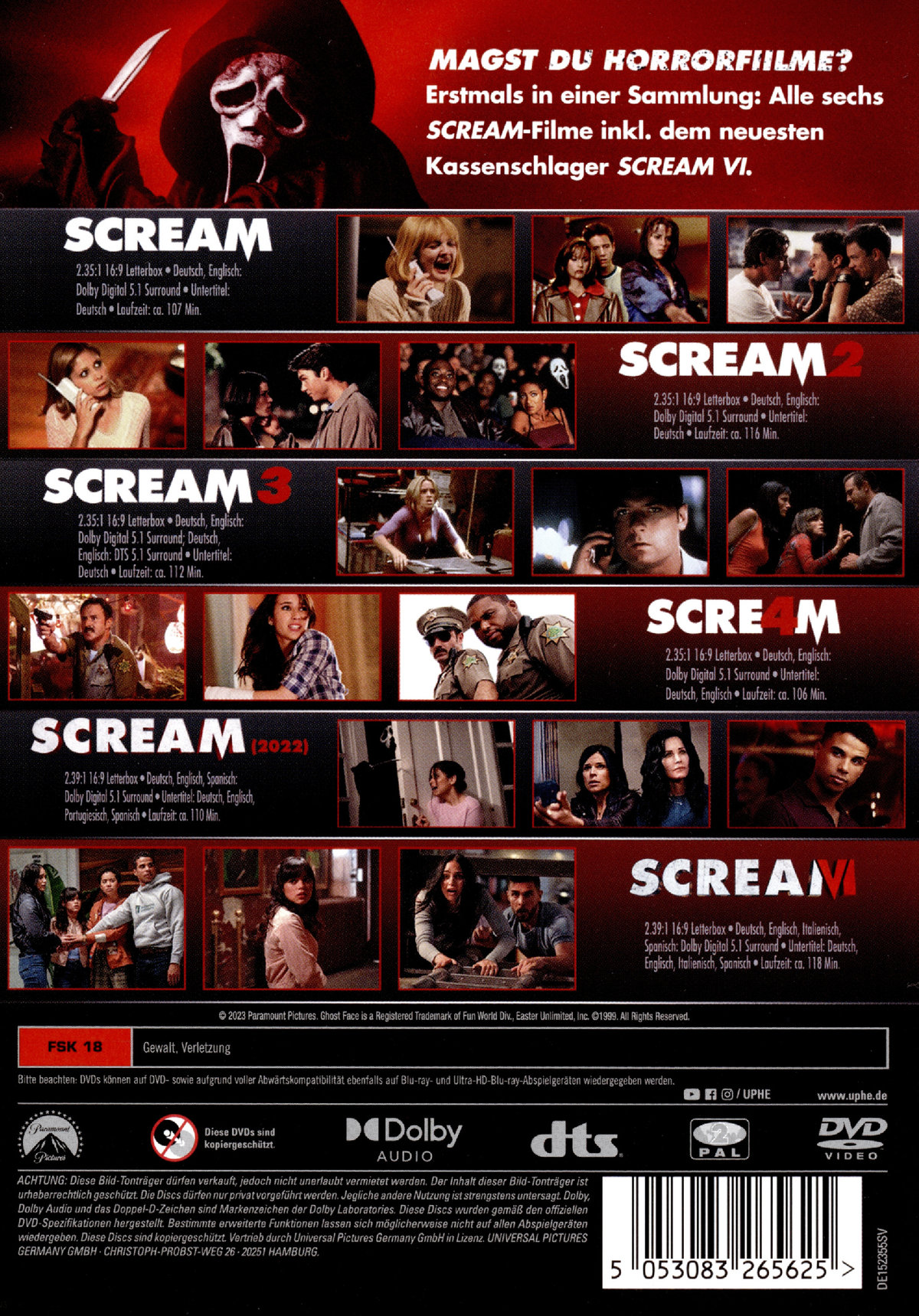 Scream 6-Movie Collection  [6 DVDs]  (DVD)