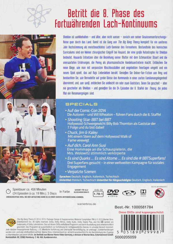 The Big Bang Theory - Staffel 8  [3 DVDs]  (DVD)