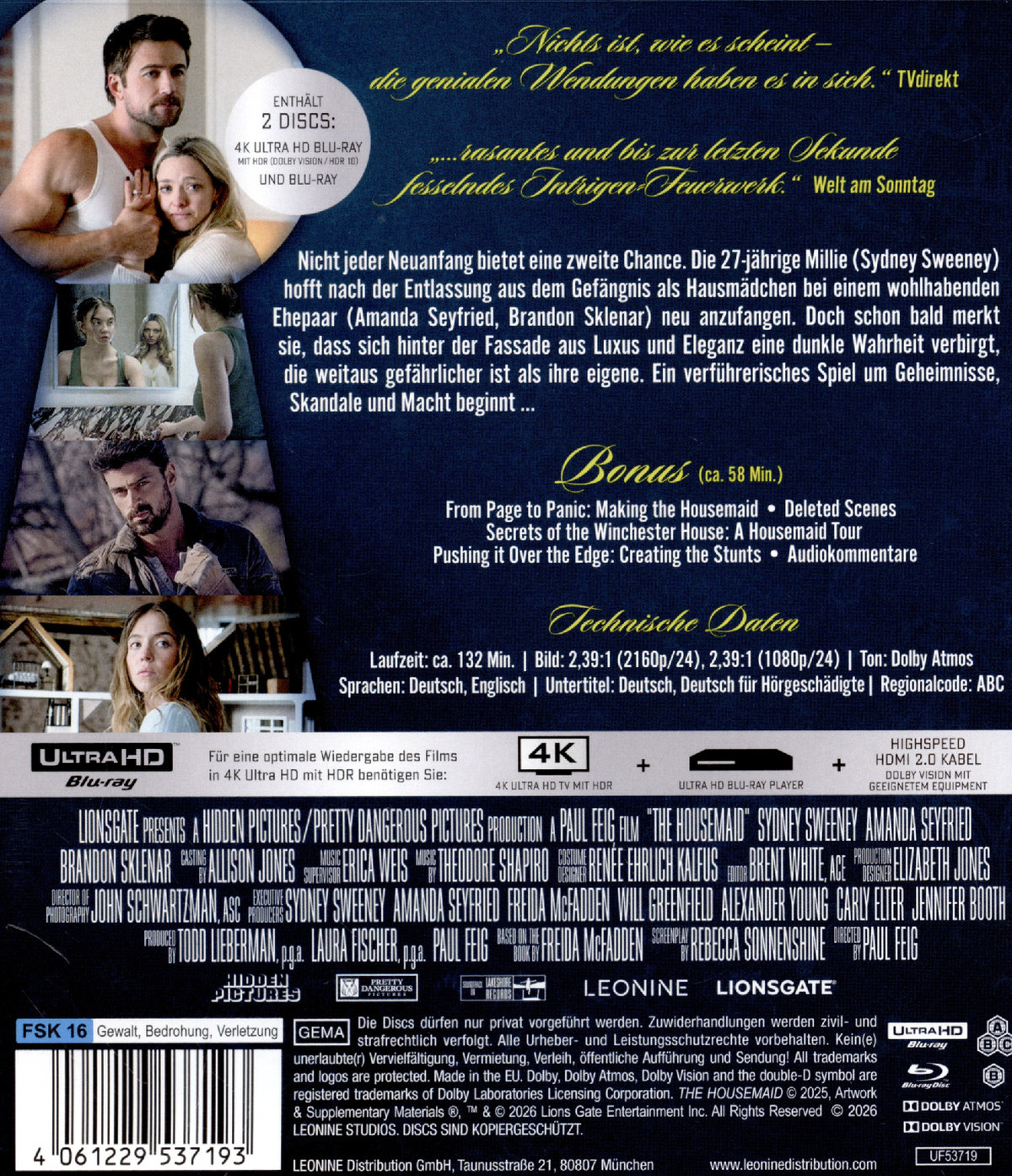The Housemaid - Wenn sie wüsste  (4K Ultra HD + Blu-ray)