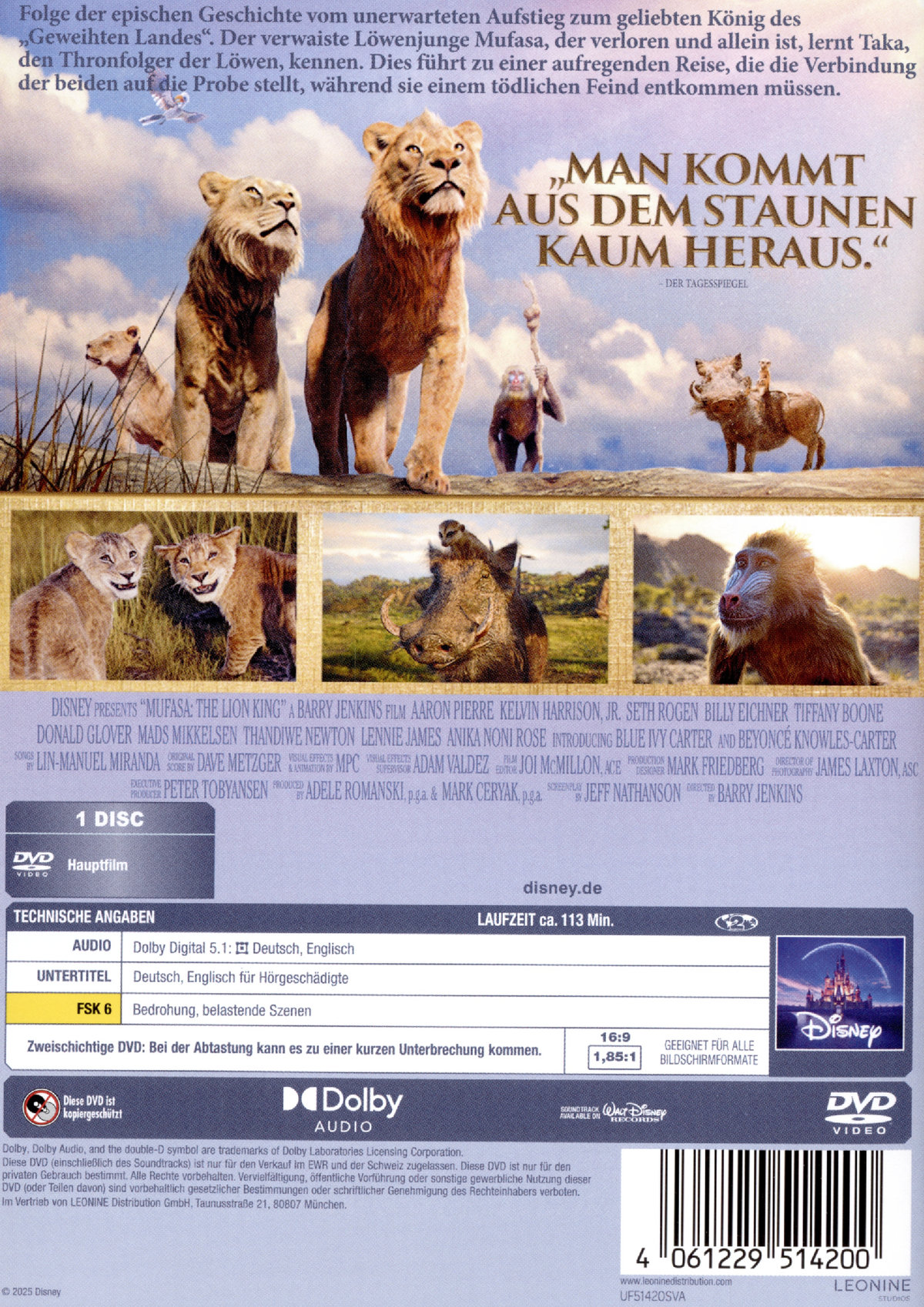 Mufasa - Der König der Löwen  (DVD)