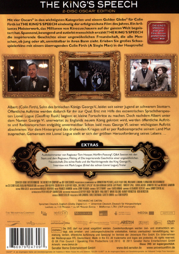 The King's Speech - Die Rede des Königs - Oscar Edition  [2 DVDs]  (DVD)
