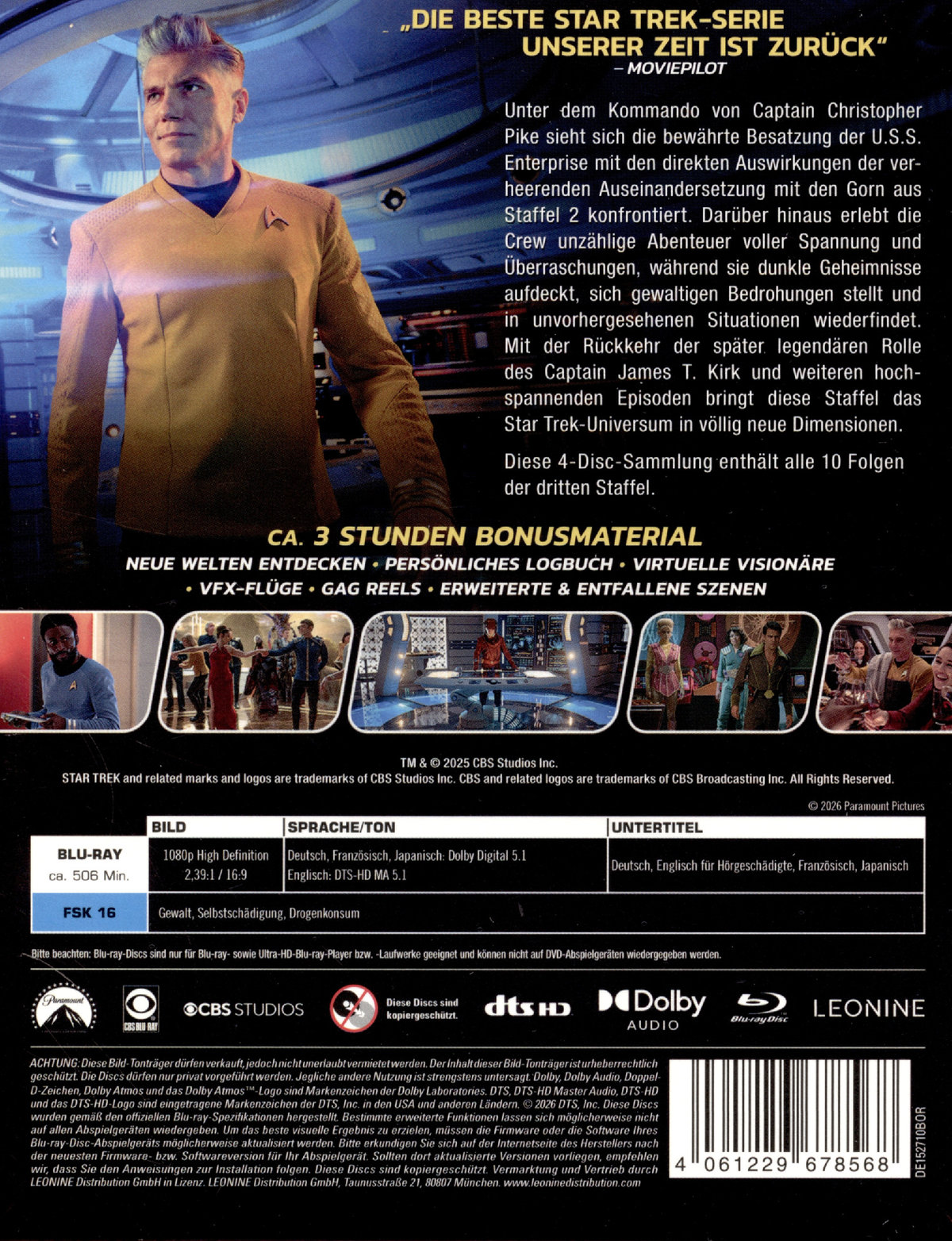 Star Trek: Strange New Worlds - Staffel 3  [4 BRs]  (Blu-ray Disc)